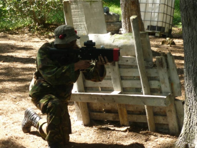 Shooting at the enemy